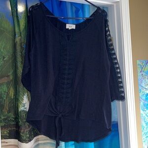 Pretty Fyve navy tie front top L